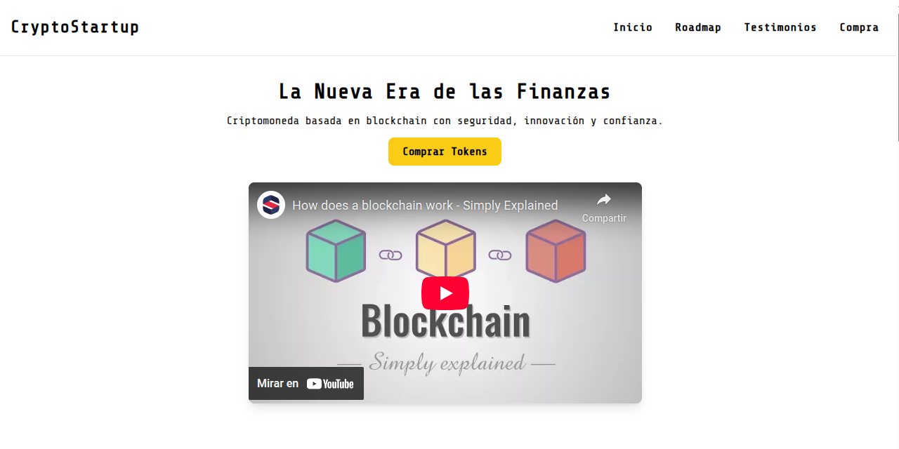 landing page startup